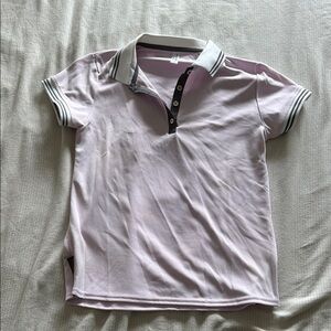 Light Purple Polo Shirt with Striped Collar